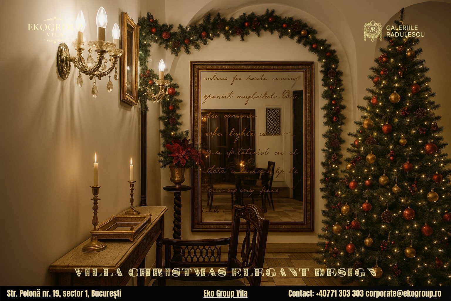 Decoratiuni de Craciun care redezvaluie eleganta nobiliara la Eko Group Vila